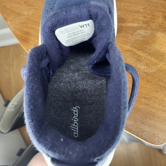 AllBirds Women's Blue Wool Runner-up Mizzles Water Repellent Shoes Size 11 - Picture 8 of 9
